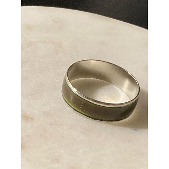 Mood ring thermal color, changing wedding band style ring 10.5 unisex - Picture 2 of 7